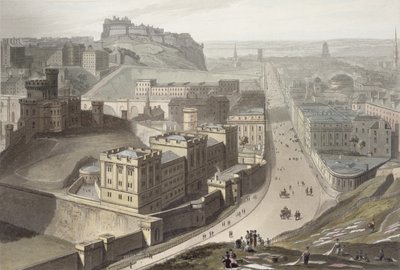 爱丁堡，来自卡尔顿山，来自“1814年至1825年之间的英国之旅”1829年出版 作者 威廉·丹尼尔