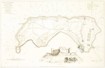 班达内拉岛防御总图，19 世纪初（彩色蚀刻版画） 作者 威廉·丹尼尔