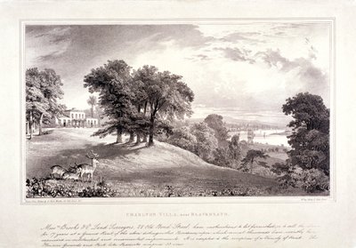 伦敦格林威治Blackheath附近的查尔顿大厦，约1830年。   作者 威廉·戴