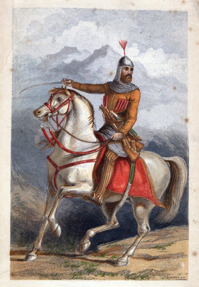 Chamil ou Imam Chamil - Imam Shamil (1797-1871) - Dickes, William (1815-1892) - 彩色石版画 - 18x11 - 私人收藏 作者 威廉·迪克斯
