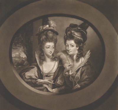 温莎的快乐妻子》中的格温夫人和班伯里夫人，1780年。 作者 威廉·迪金森