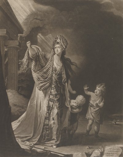 耶茨夫人在《美狄亚》中的角色，1771年。 作者 威廉·迪金森
