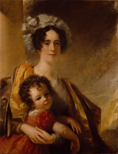 约翰-克拉克-麦克斯韦夫人（Nee Frances Cay）和她的儿子詹姆斯，1833年。 作者 威廉·戴斯