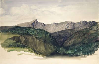 研究遥远的山脉，1860年（纸上水彩） 作者 威廉·戴斯