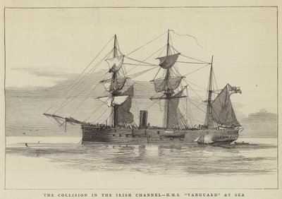 爱尔兰海峡的碰撞，HMS Vanguard at Sea 作者 威廉·爱德华·阿特金斯