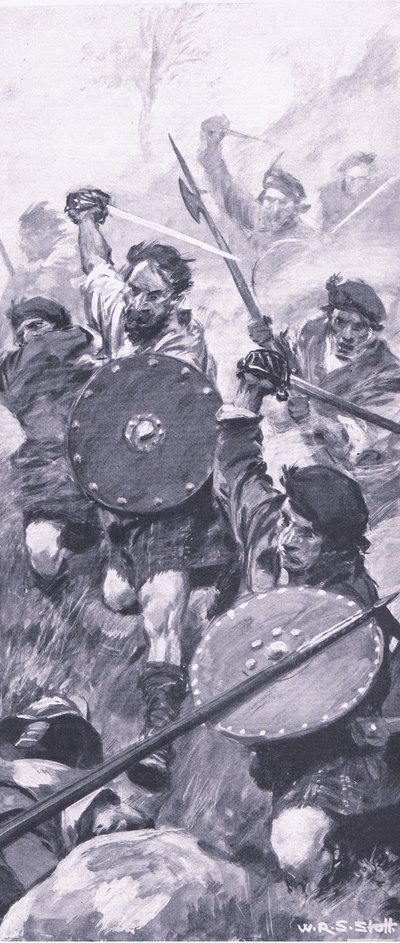 Killiecrankie战役中的高地人，1915年英国陆地和海上战役的插图 作者 威廉·爱德华·斯托特