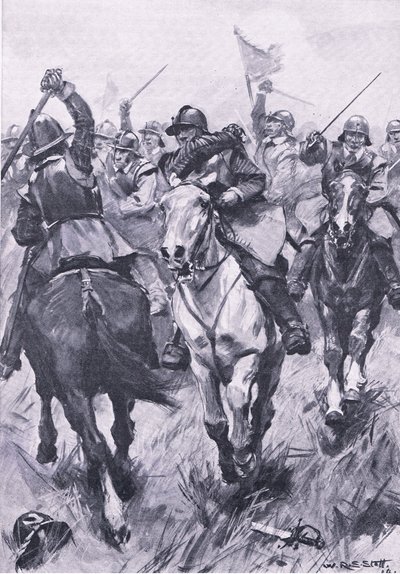 1615年9月3日Dunbar的骑兵冲突，1915年英国陆地和海上战役的插图 作者 威廉·爱德华·斯托特