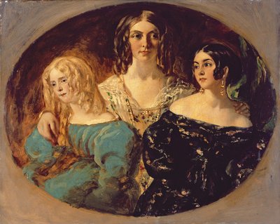 尊敬的卡罗琳-诺顿夫人和她的姐妹们，约 1847 年（布面油画） 作者 William Etty