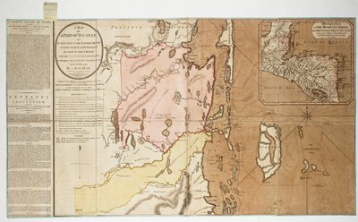 根据 1786 年 7 月 14 日与西班牙签署的公约，尤卡坦的一部分或洪都拉斯湾内东海岸的一部分划拨[原文如此]给英国用于砍伐原木的地图。一位海湾人 作者 威廉·法登