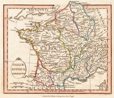 古代高卢。地图 作者 威廉·法登