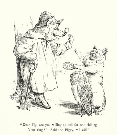 猫头鹰与小猫》（雕刻版）。 作者 威廉·福斯特