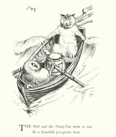猫头鹰与小猫》（雕刻版）。 作者 威廉·福斯特