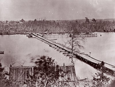 浮桥，百老汇登陆，阿波马托克斯河，1861-65。 作者 威廉·弗兰克·布朗