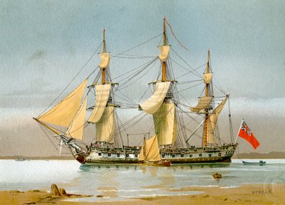 皇家海军42炮护卫舰，c1780 c1890-c1893。 作者 威廉·弗雷德里克·米切尔