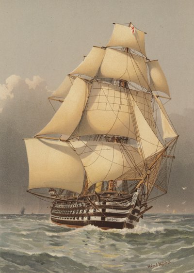 HMS维多利亚，121支枪 作者 William Frederick Mitchell