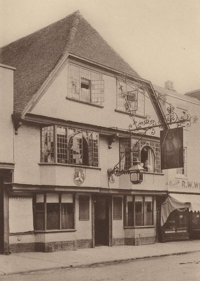 Falstaff Inn，肯特郡坎特伯雷圣邓斯坦街（黑白照片） 作者 威廉·加尔斯沃西·戴维