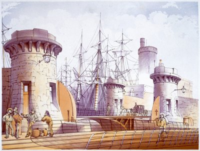 码头上的水手，利物浦，1864年 作者 威廉·加文·赫德曼