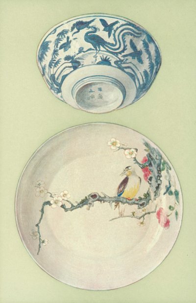 Bowl, Period of Chia Ching, and Plate, Period of Young Cheng, Chinese (colour litho) 作者 威廉·吉布
