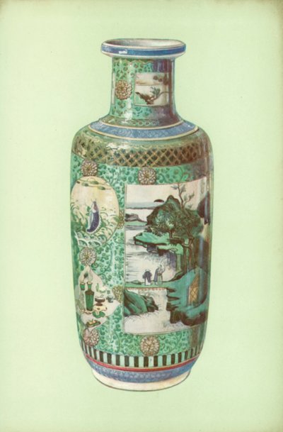 花瓶，粉彩，中国，康熙时期（彩色石版画） 作者 威廉·吉布