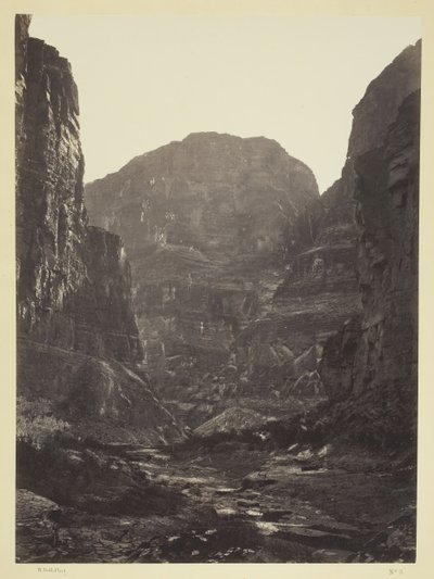 科罗拉多河的卡纳布冲沟，向南看，1872年。 作者 威廉·贝尔