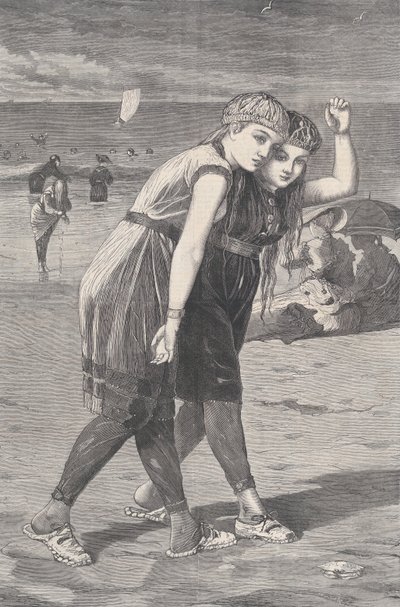 沐浴者》 哈珀周刊，第十七卷，1873年8月2日。 作者 威廉·H·雷丁