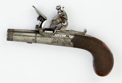 带箱锁的Pocket发枪手枪，约1820年（钢，银和胡桃木） 作者 William Hale