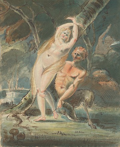 Amymone和一个淫荡的萨梯，1770-80。 作者 威廉·汉密尔顿