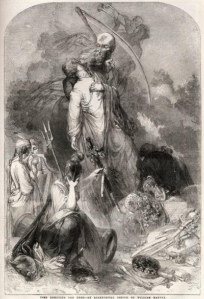 关于威灵顿公爵阿瑟-韦尔斯利（1769-1852）之死的寓言--威廉-哈维的画作 作者 威廉·哈维