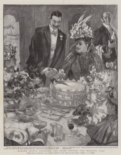 帕蒂夫人的婚姻，新娘切婚礼蛋糕 作者 William Hatherell