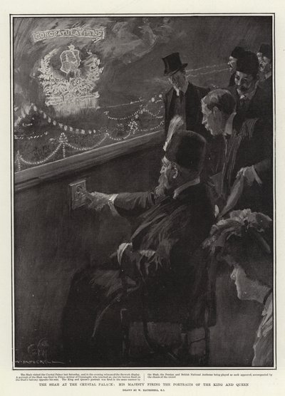 水晶宫的国王，陛下解雇了国王和王后的肖像 作者 William Hatherell