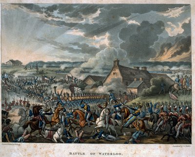 1815年滑铁卢战役，1818年T.Tegg出版的“惠灵顿的胜利”中的第29号板块（彩色aquatint） 作者 威廉·希思