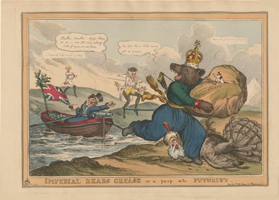 帝国熊油脂希腊或对未来的窥视。关于俄土战争的讽刺画，1828年。 作者 威廉·希思