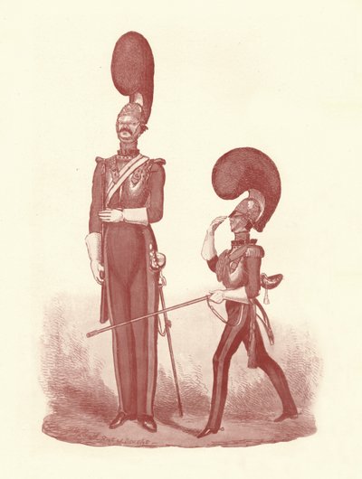 展示人与军官之间的差异，1830-1840，1909年 作者 威廉·希思