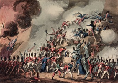 1813年8月31日，圣塞巴斯蒂安的风暴，由Thomas Sutherland（bc1785）镌刻 作者 William Heath