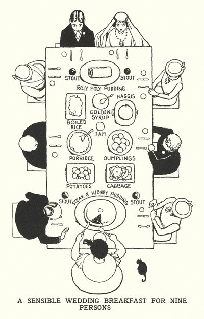 明智的九人婚礼早餐（石版画） 作者 威廉·希思·罗宾逊