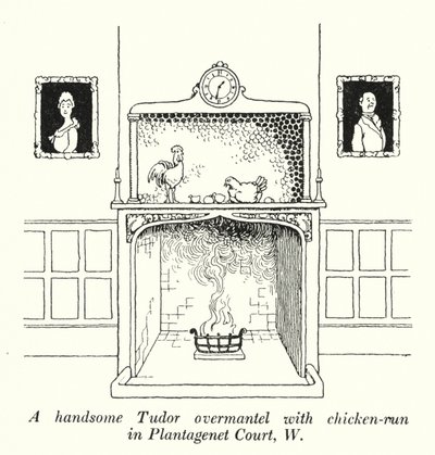 A handsome Tudor overmantel with chicken-run in Plantagenet Court, W (litho) 作者 威廉·希思·罗宾逊