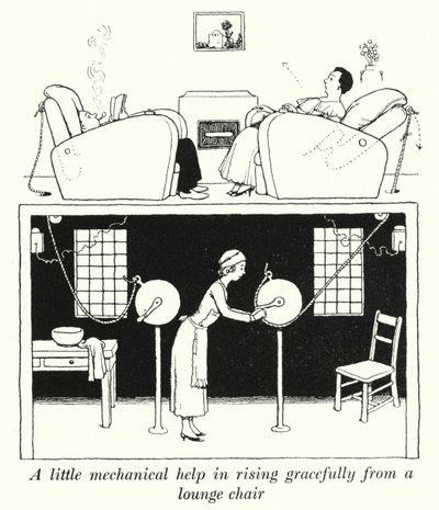 A little mechanical help in rising gracefully from a lounge chair (litho) 作者 威廉·希思·罗宾逊