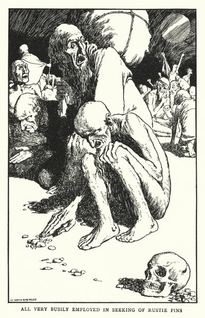 所有人都忙于寻找生锈的别针（石版画） 作者 威廉·希思·罗宾逊