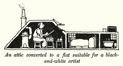 An attic converted to a flat suitable for a black-and-white artist (litho) 作者 威廉·希思·罗宾逊