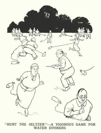 “Hunt the Seltzer”，水占卜者的激烈游戏（石版画） 作者 威廉·希思·罗宾逊