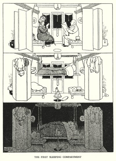 Illustration for Railway Ribaldry by W Heath Robinson (litho) 作者 威廉·希思·罗宾逊