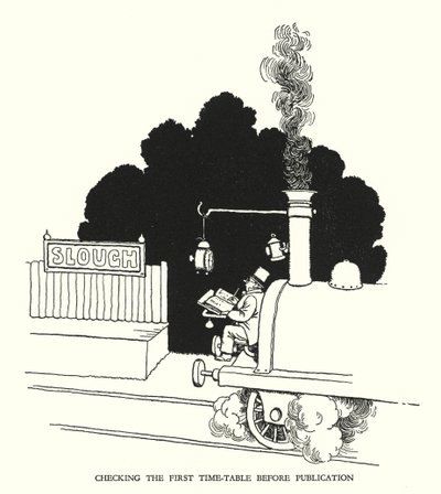 Illustration for Railway Ribaldry by W Heath Robinson (litho) 作者 威廉·希思·罗宾逊