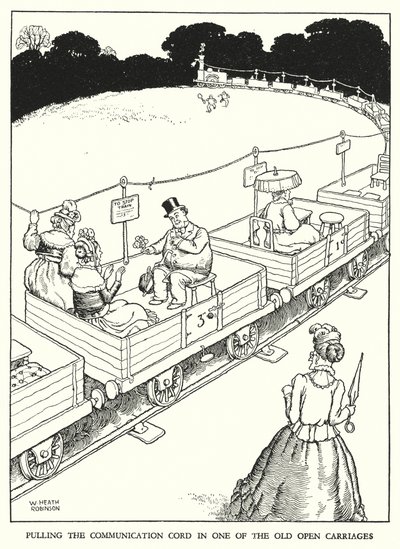 Illustration for Railway Ribaldry by W Heath Robinson (litho) 作者 威廉·希思·罗宾逊