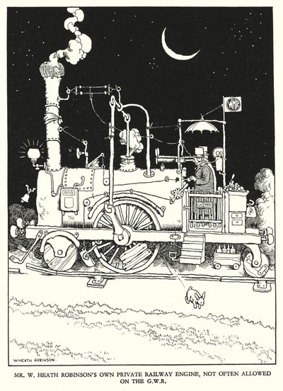 W Heath Robinson 为铁路 Ribaldry 绘制的插图（石版画） 作者 威廉·希思·罗宾逊