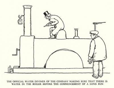 Illustration for Railway Ribaldry by W Heath Robinson (litho) 作者 威廉·希思·罗宾逊