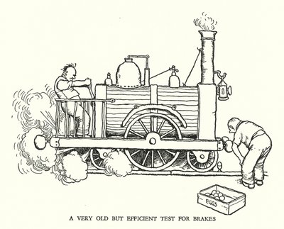 Illustration for Railway Ribaldry by W Heath Robinson (litho) 作者 威廉·希思·罗宾逊