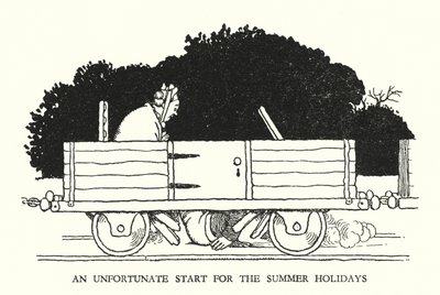 W Heath Robinson 为铁路 Ribaldry 绘制的插图（石版画） 作者 威廉·希思·罗宾逊