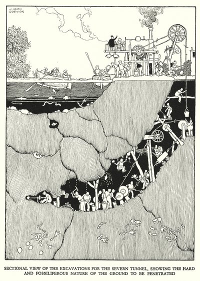 W Heath Robinson 为铁路 Ribaldry 绘制的插图（石版画） 作者 威廉·希思·罗宾逊