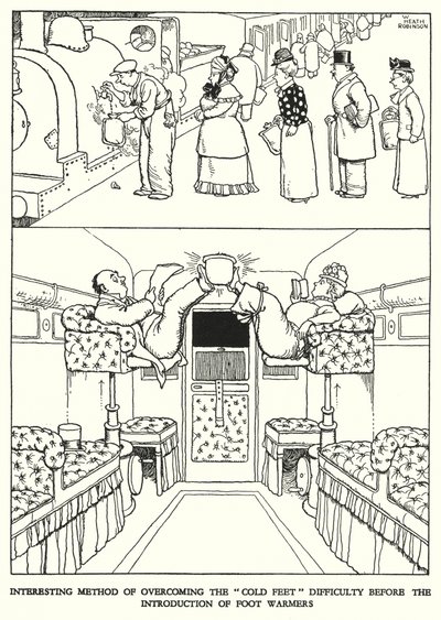 Illustration for Railway Ribaldry by W Heath Robinson (litho) 作者 威廉·希思·罗宾逊