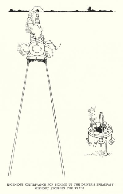 W Heath Robinson 为铁路 Ribaldry 绘制的插图（石版画） 作者 威廉·希思·罗宾逊